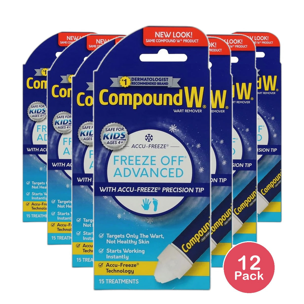 Compound W Wart Removal System Freeze Off Advanced Cream 15 Treatments 3.2oz (Pack of 12)