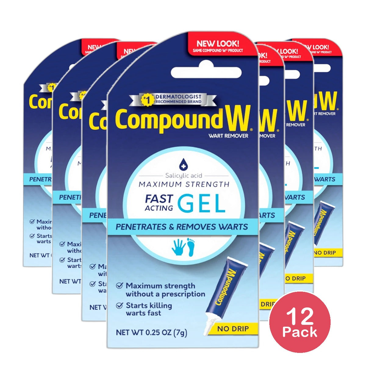 Compound W Wart Remover Maximum Strength Fast Acting Gel 0.25Oz (Pack Of 12)