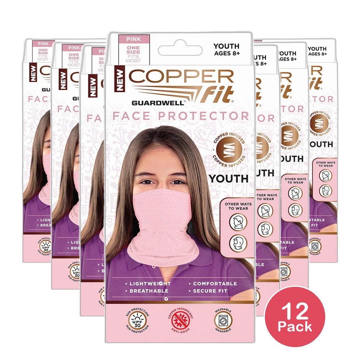 Copper Fit Girls Big Guardwell Face And Neck Protector (Pack of 12)