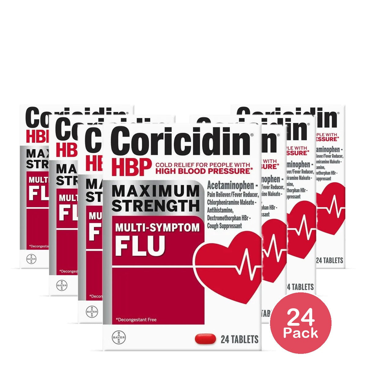 Coricidin HBP Maximum Strength Flu 24 Count 1.17oz (Pack of 24)