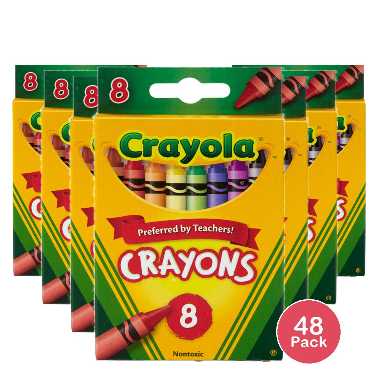 Crayola Classic Color Nontoxic Crayons Assorted Preferred By Teacher With Hang Tab 3.04oz (Pack of 48)