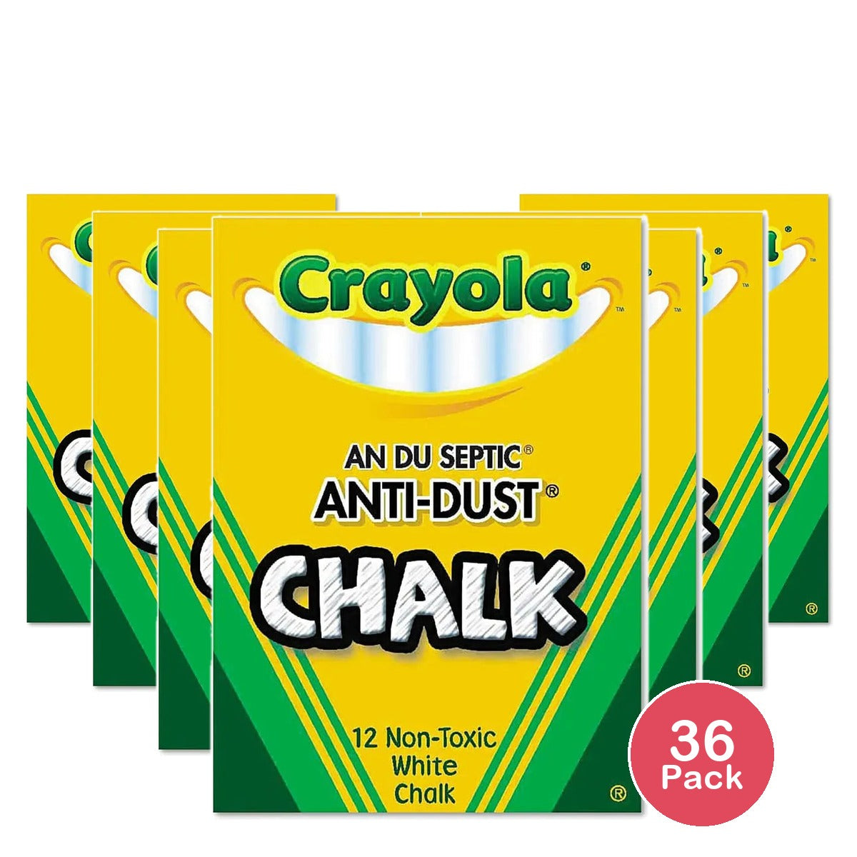 Crayola Nontoxic Chalk Sticks White Color 1.76oz (Pack of 36)