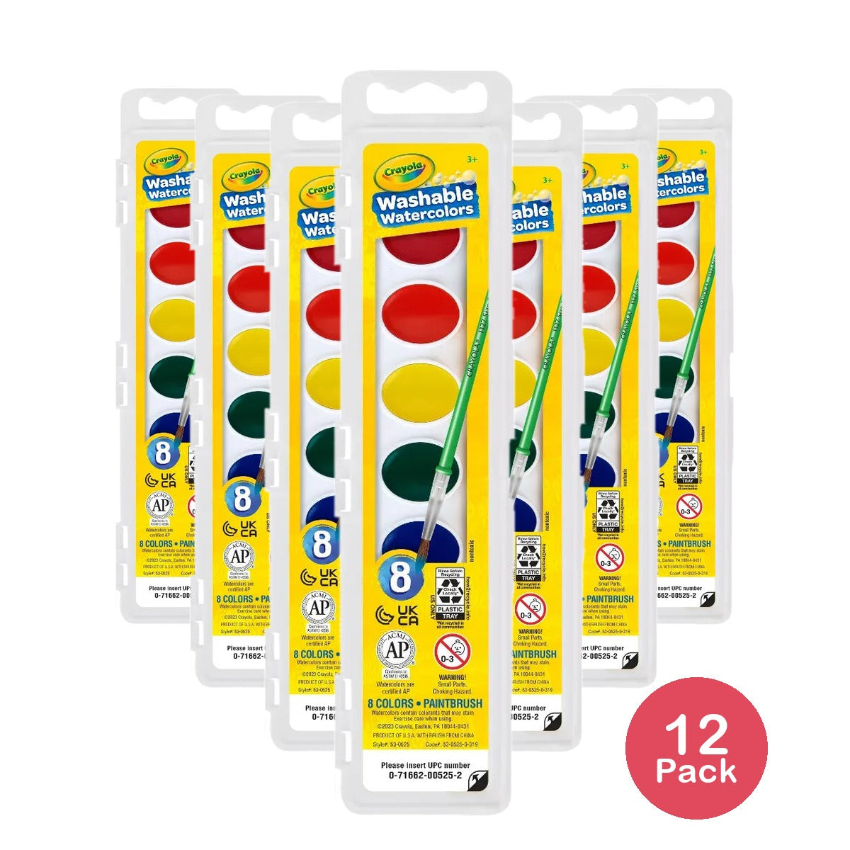 Crayola Washable Watercolor 8 Colors Set8 Ea 4.8oz (Pack of 12)