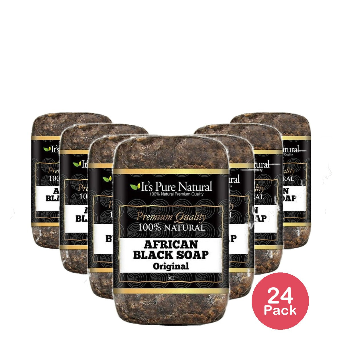 Create Its Pure Natural African Black Soap Bar 5 Oz (Pack of 24)