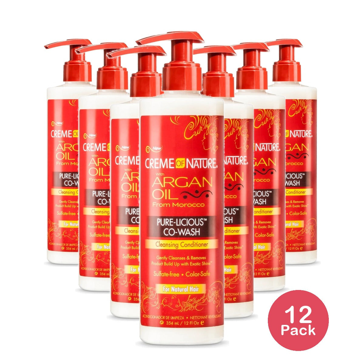 Creme of Nature Argan Oil Creamy Hydration Co-Wash 12 Oz (Pack of 12)