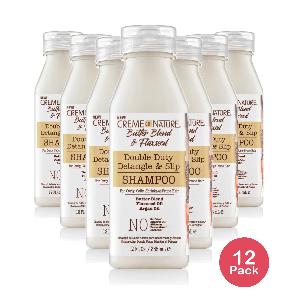 Creme of Nature Butter Blend & Flaxseed Detangle Shampoo 12 Oz (Pack of 12)