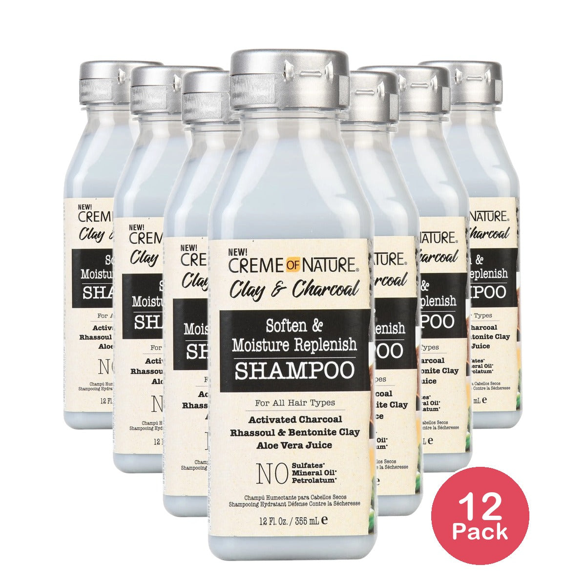 Creme of Nature Clay & Charcoal Shampoo 12 Oz (Pack of 12)