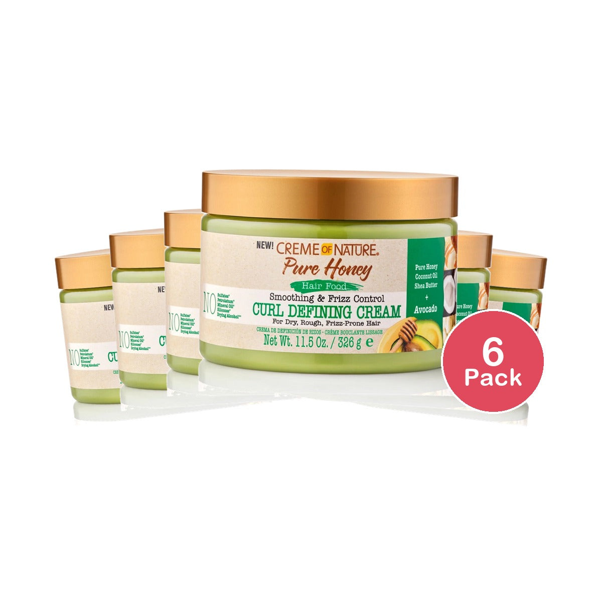 Creme of Nature Pure Honey Curl Defining Cream 11.5 Oz (Pack of 6)