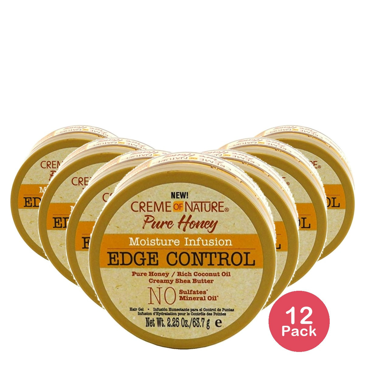 Creme of Nature Pure Honey Edge Control 2.25 Oz (Pack of 12)