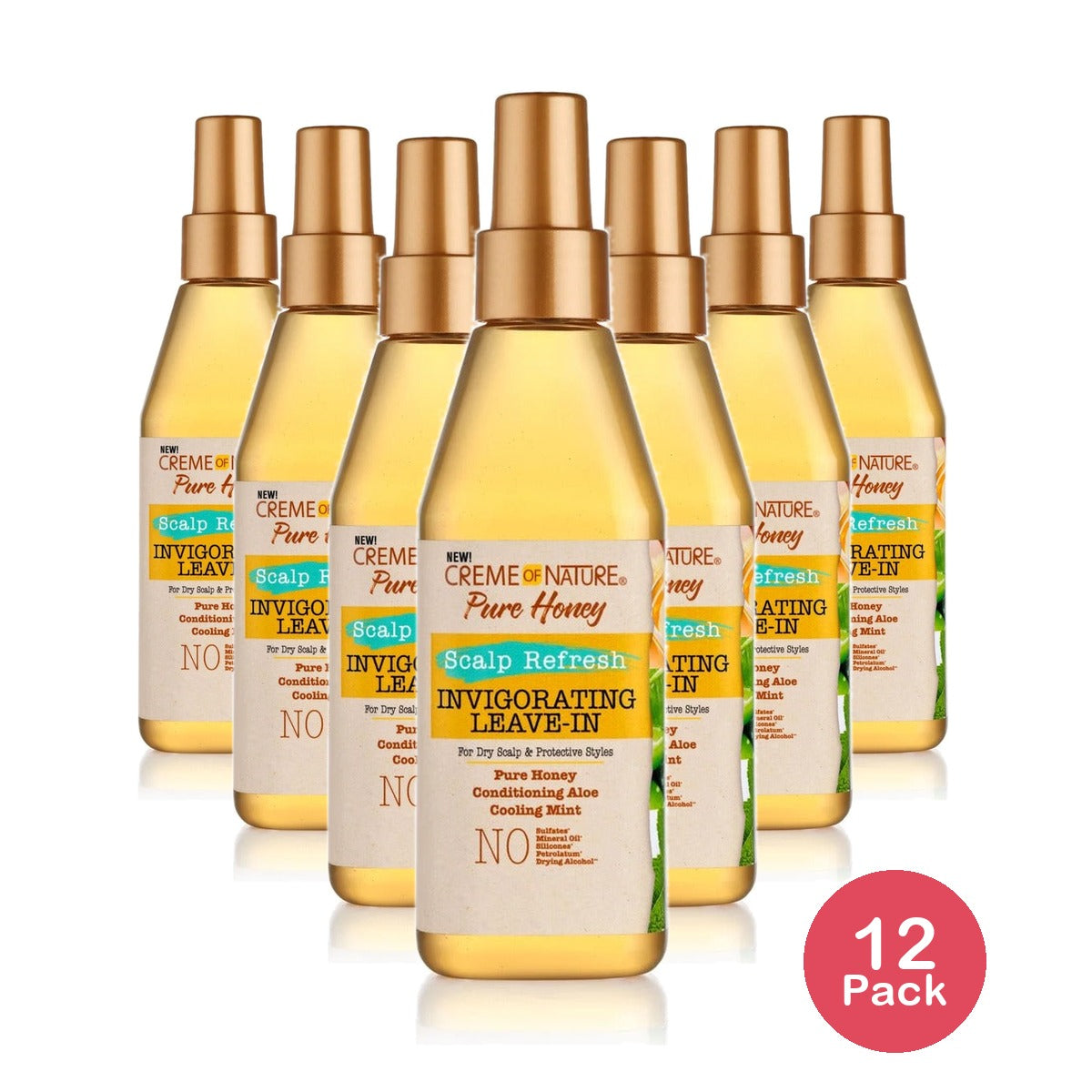 Creme of Nature Pure Honey Scalp Refresh Leave-In Conditioner 8 Oz (Pack of 12)