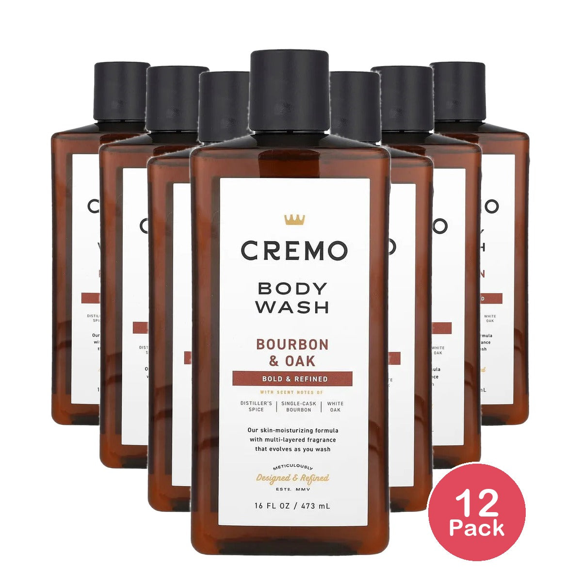 Cremo All Season Body Wash Bourbon & Oak 16 Ounce (Pack of 12)