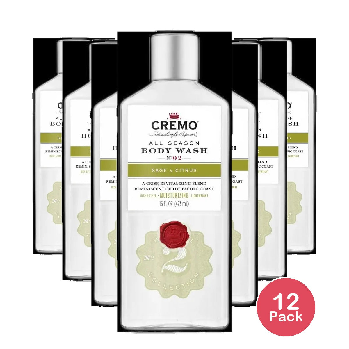 Cremo Sage and Citrus Body Wash 16oz (Pack of 12)