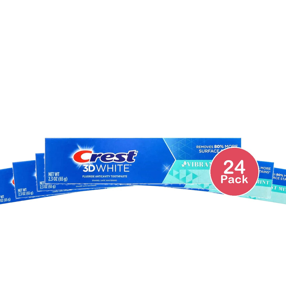 Crest 3D White Vibrant Mint Toothpaste 2.3 oz (Pack of 24)