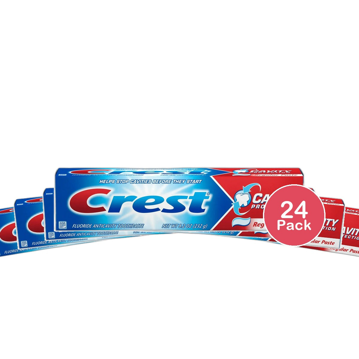 Crest Fluoride Anticavity Toothpaste Cavity Protection Regular Paste 8.2Oz (Pack of 24)