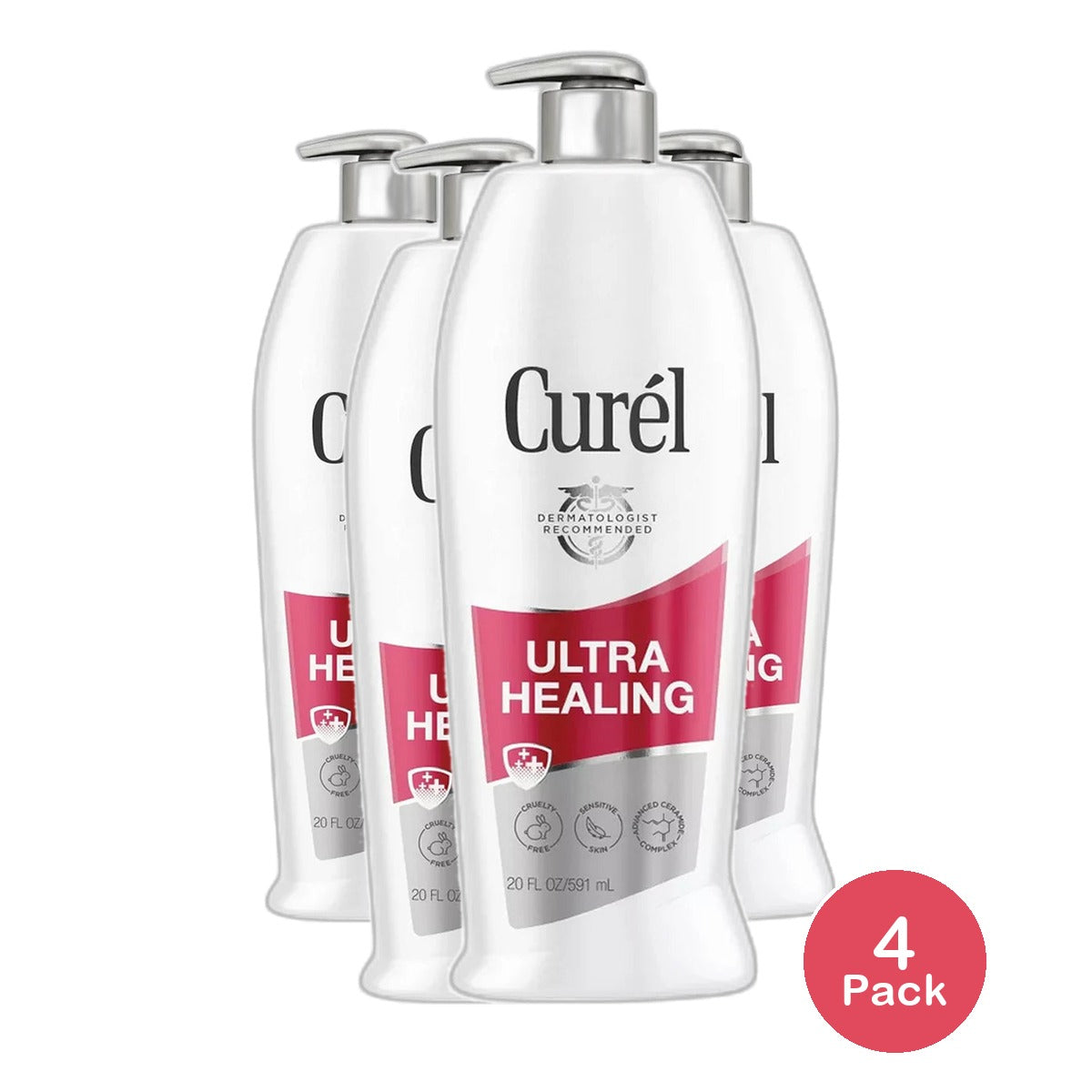 Curel Ultra Healing Moisturizing Lotion For Extra Dry Skin 20Oz (Pack of 4)