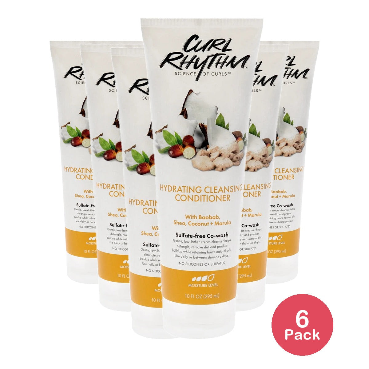Curl Rhythm Hydrating Cleanser Conditioner, 10 Fl. Oz (Pack of 6)