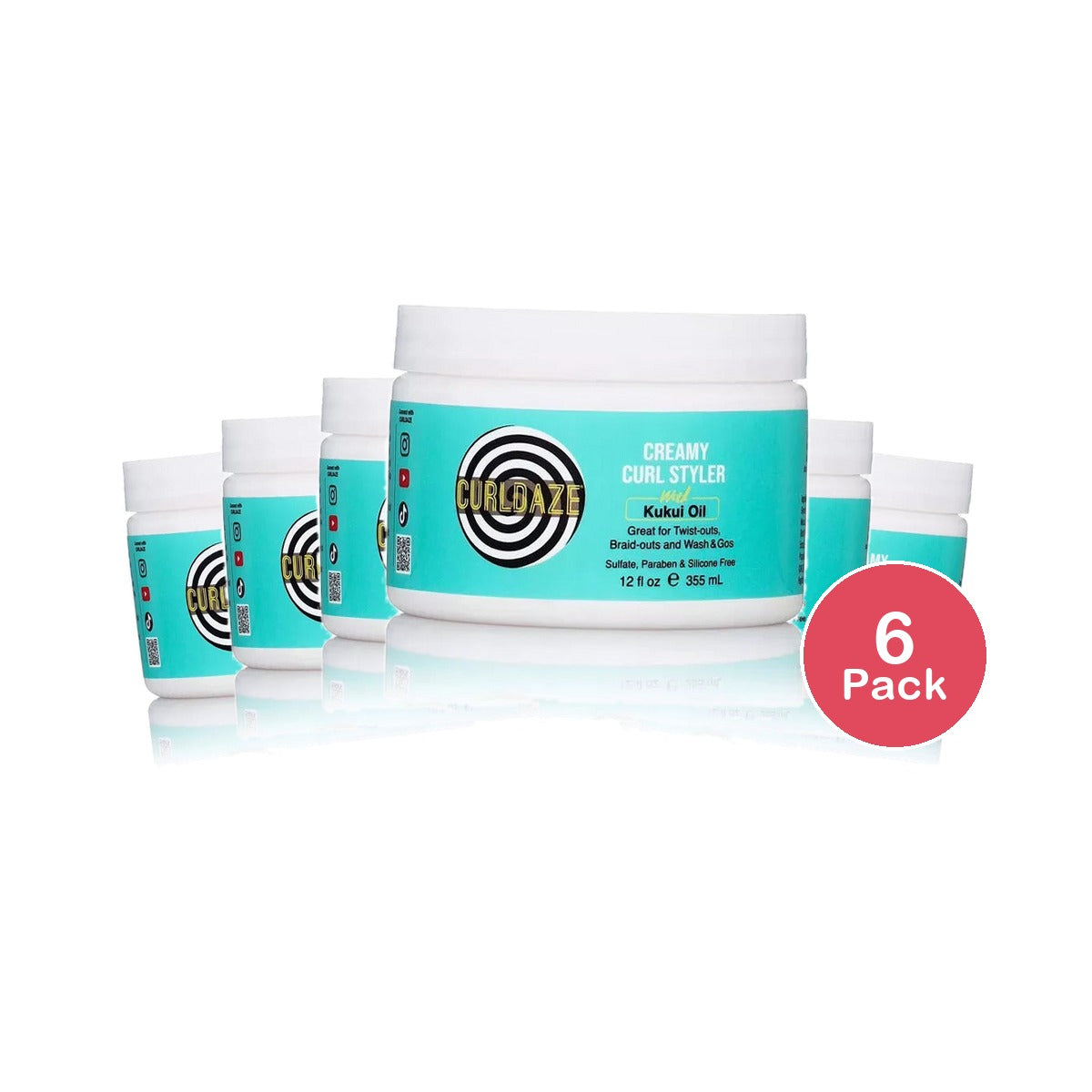 Curldaze Creamy Curl Styler with Kukui Oil – 12 Fl. Oz (Pack of 6)
