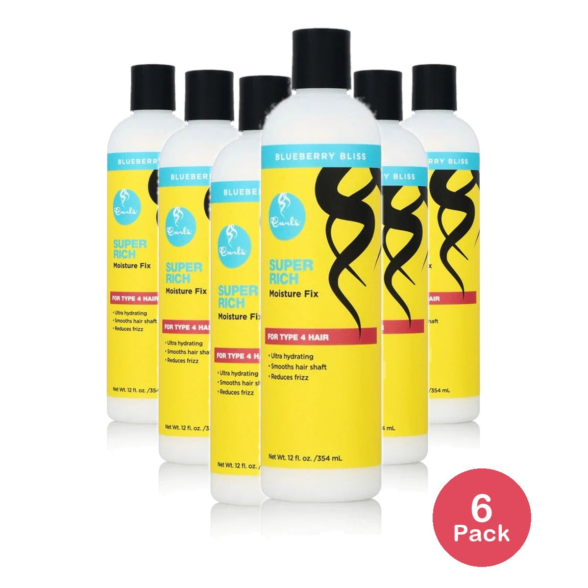 CURLS - Blueberry Bliss Super Rich Moisture Fix Leave In Conditioner, 12 Fl. Oz (Pack of 6)