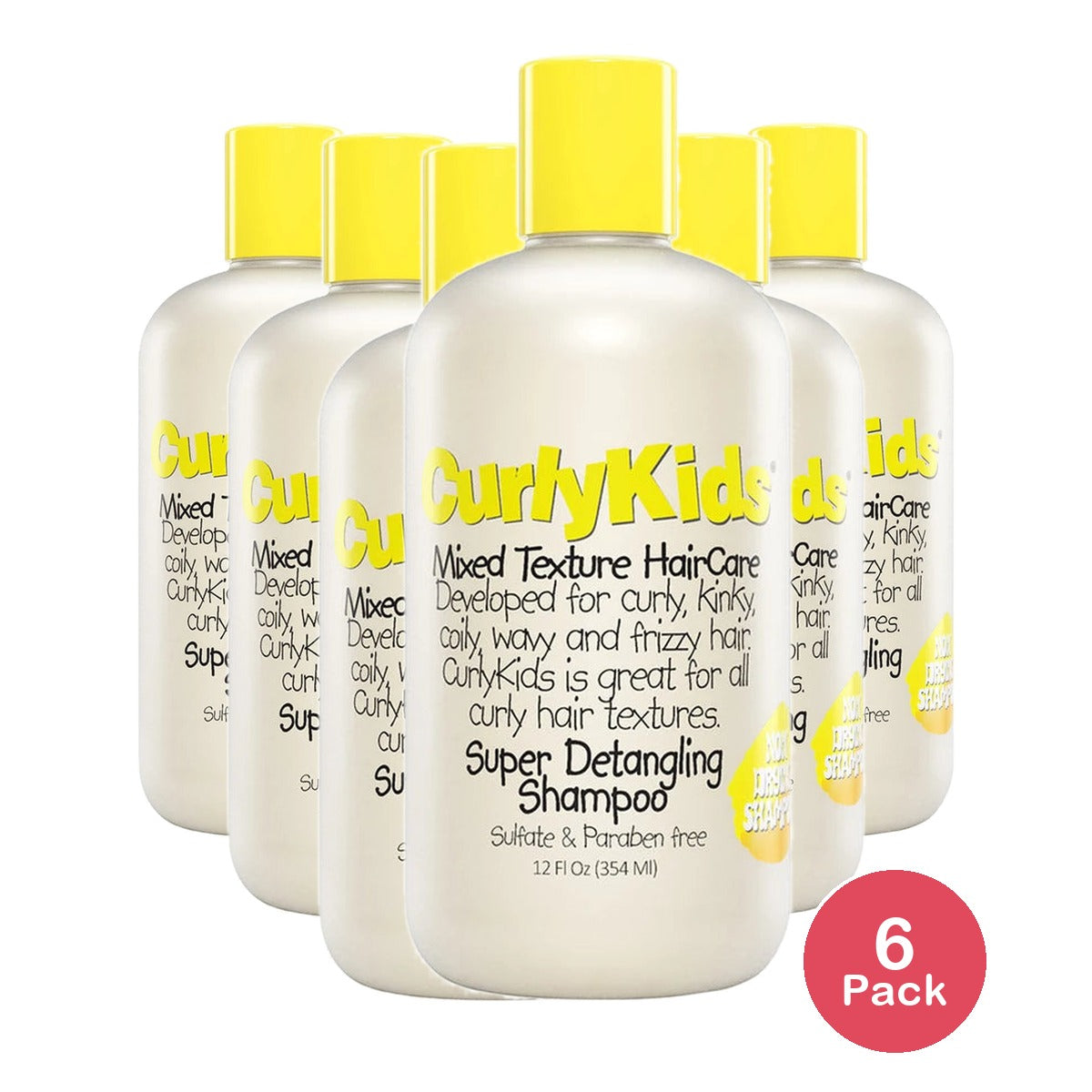 Curly Kids - Mixed Texture Hair Care Super Detangle Shampoo 12 Fl. Oz (Pack of 6)