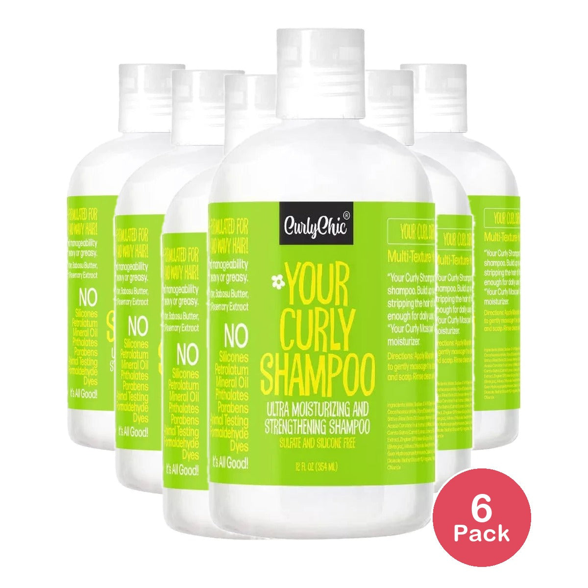 CurlyChic Your Curly Shampoo Net.Wt 12 fl.oz (Enriched with Ginger Extract) 12 Fl. Oz (Pack of 6)