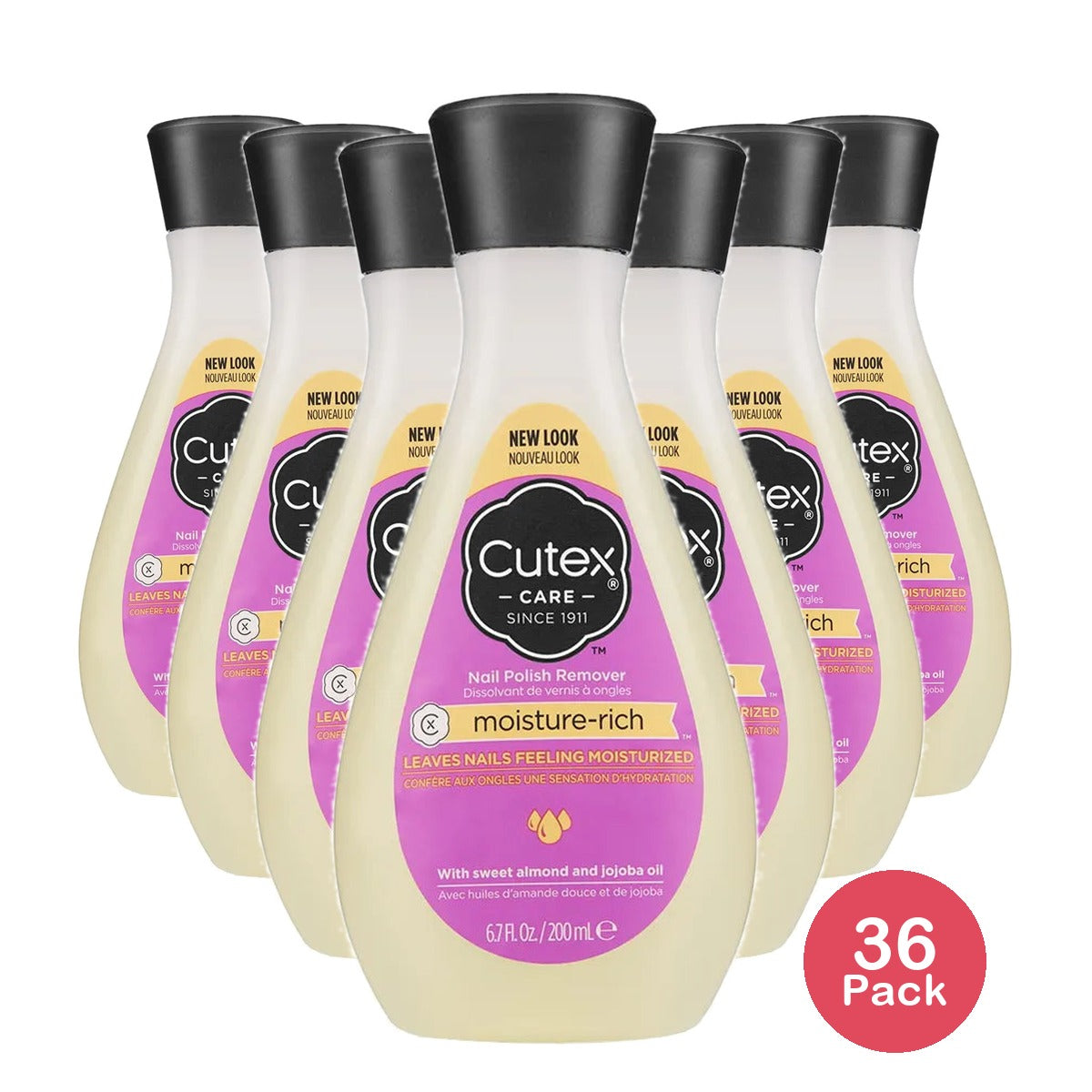 Cutex Moisture-Rich Nail Polish Remover 6.76Oz (Pack of 36)