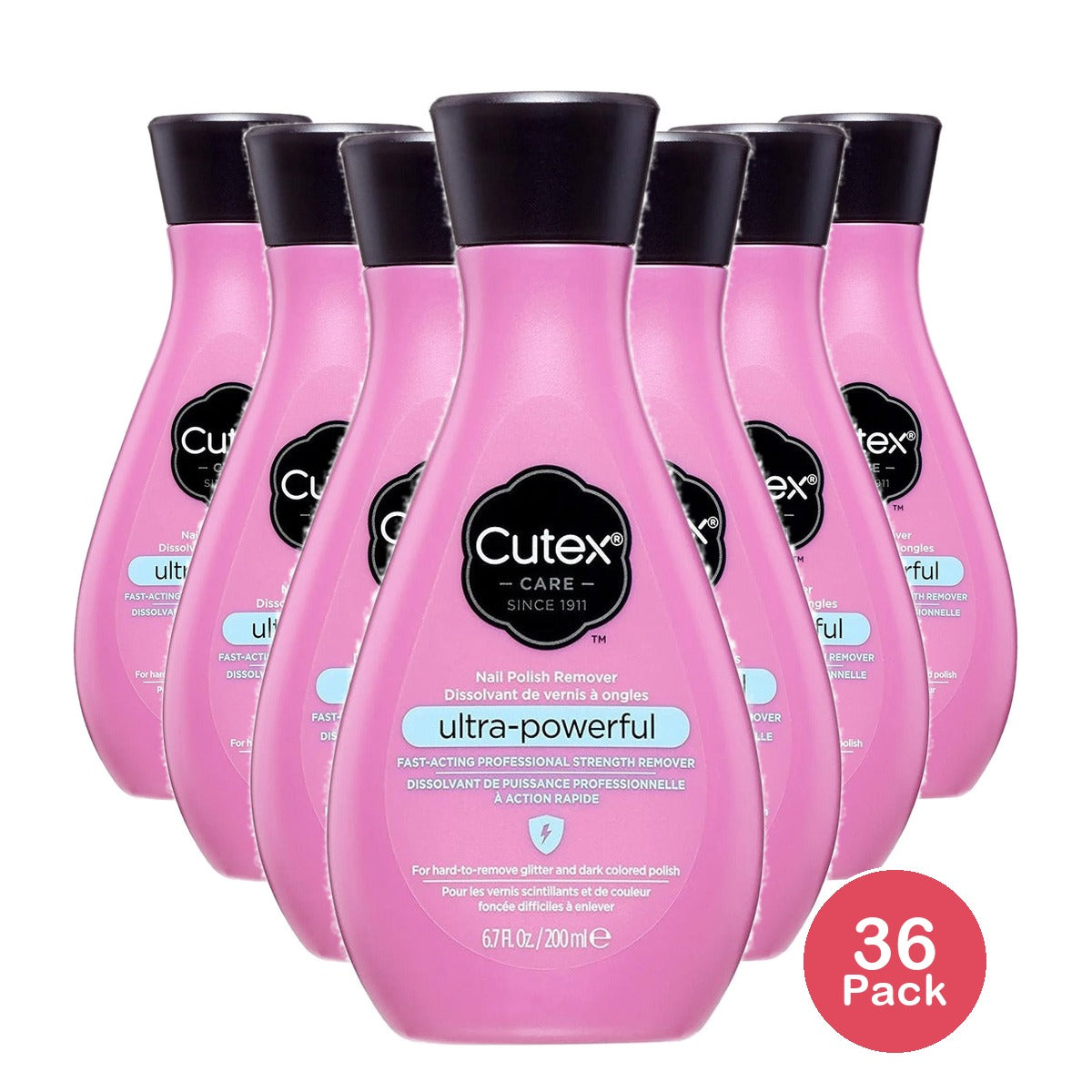 Cutex Ultra-Powerful Nail Polish Remover 6.7 Oz (Pack of 36)
