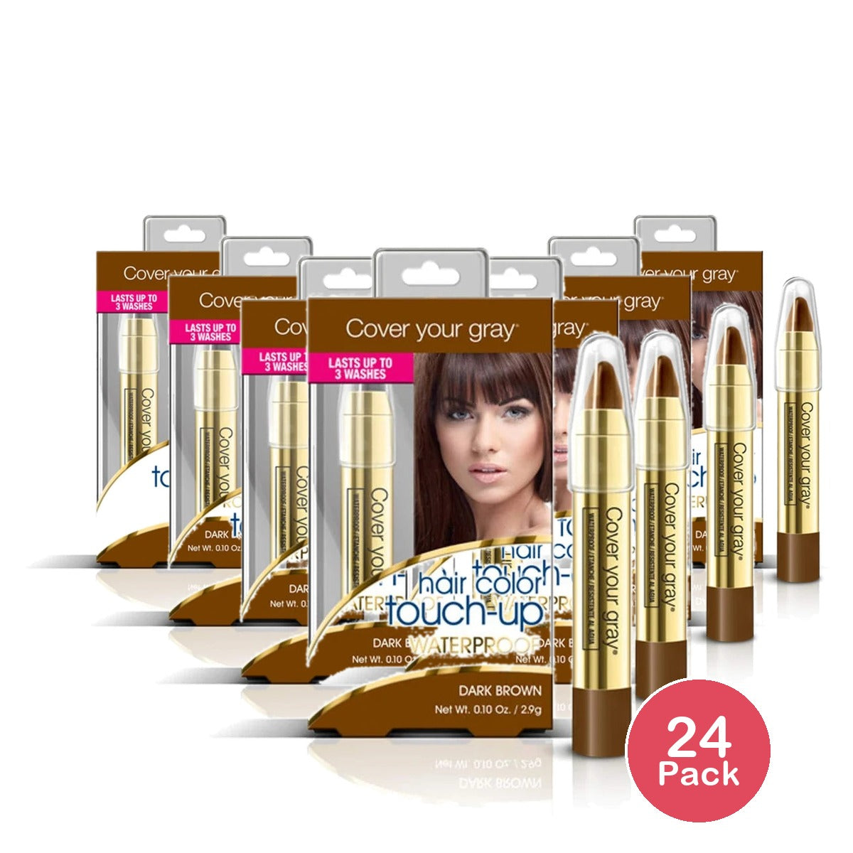 CYG Waterproof Chubby Pencil -- Dark Brown 0.10 Oz (Pack of 24)