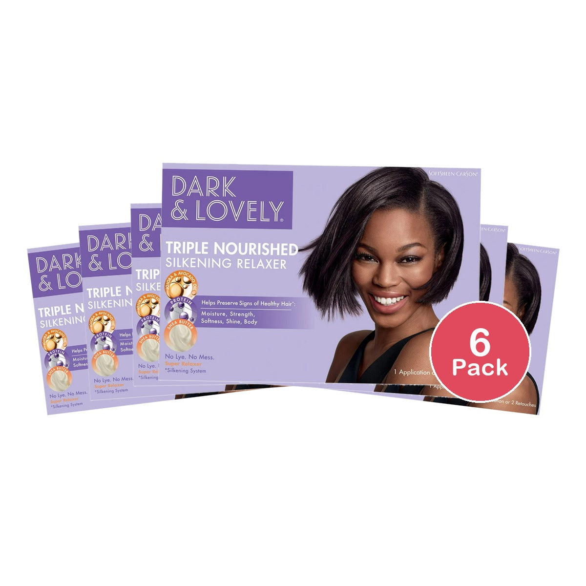Dark and Lovely Triple Nourished Shine Enhancing No-Lye Hair RelAxer for All H nan (Pack of 6)