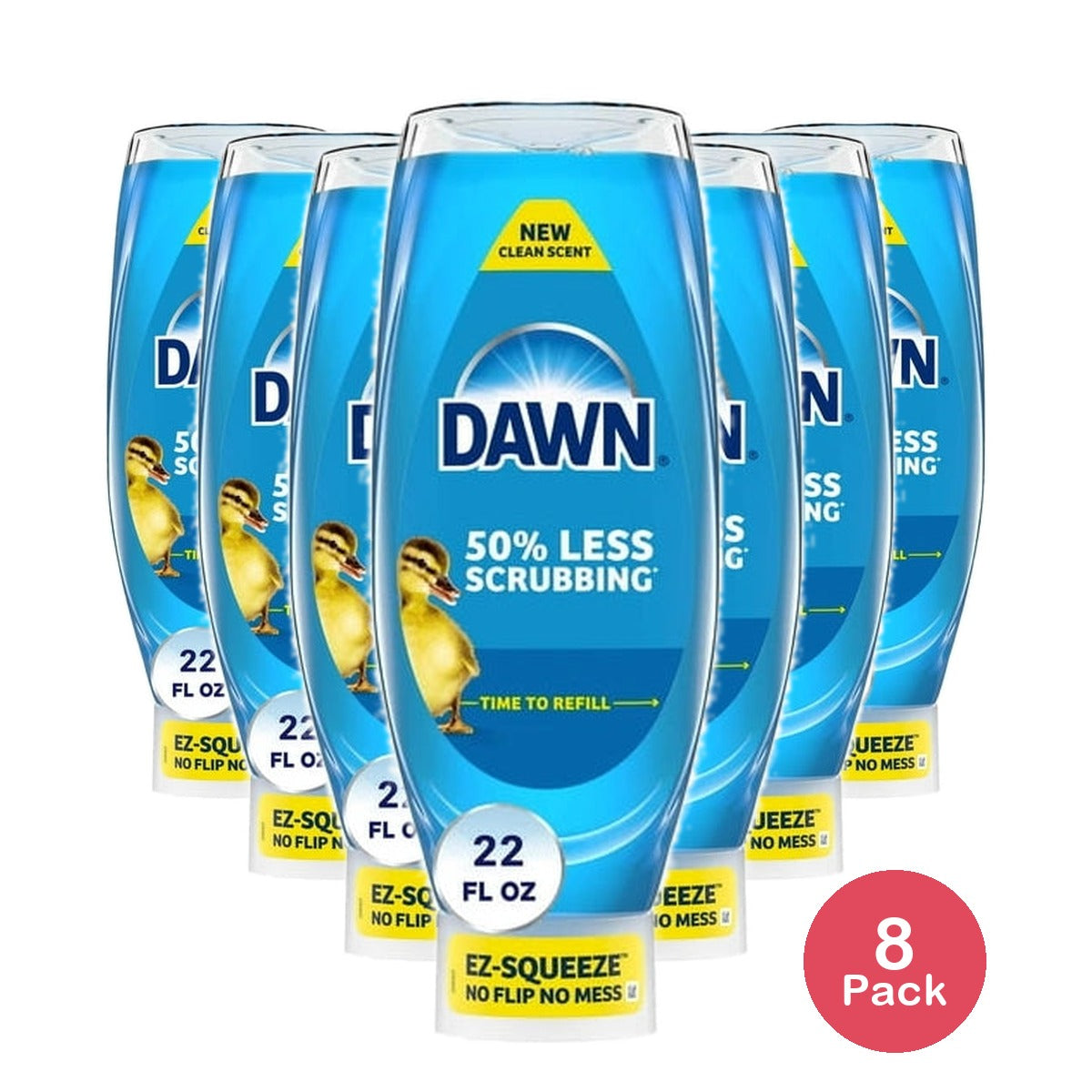 Dawn Ultra Clean Scent Ez-Squeeze Dishwashing Liquid Dish Soap - 22.0 fl oz (Pack of 8)