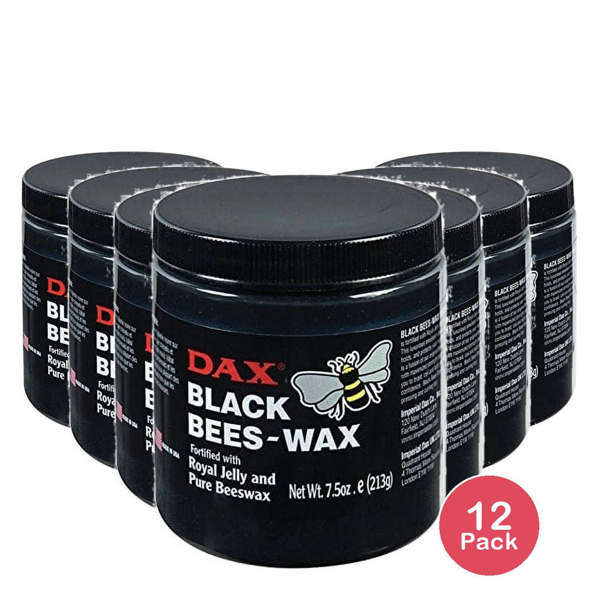 Dax Black Bees-Wax Pomade 7.5 oz (Pack of 12)