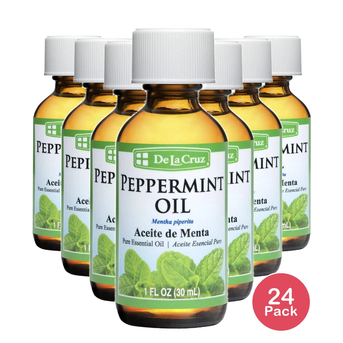 De La Cruz 100% Pure Essential Oil Peppermint Oil 1 Fl Oz (Pack of 24)