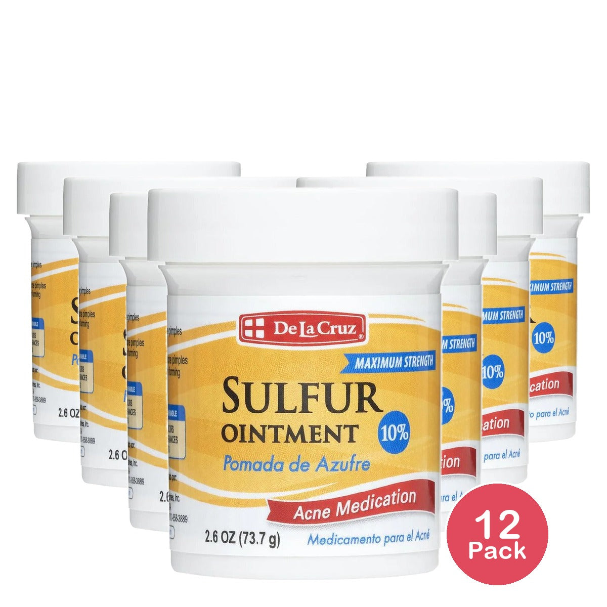 De La Cruz Acne Treatment with 10% Sulfur 2.6 Oz (Pack of 12)