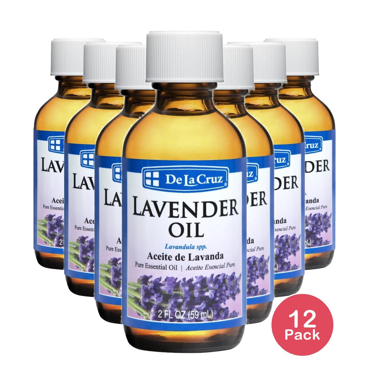 De La Cruz Lavender Essential Oil 2 fl oz (Pack of 12)