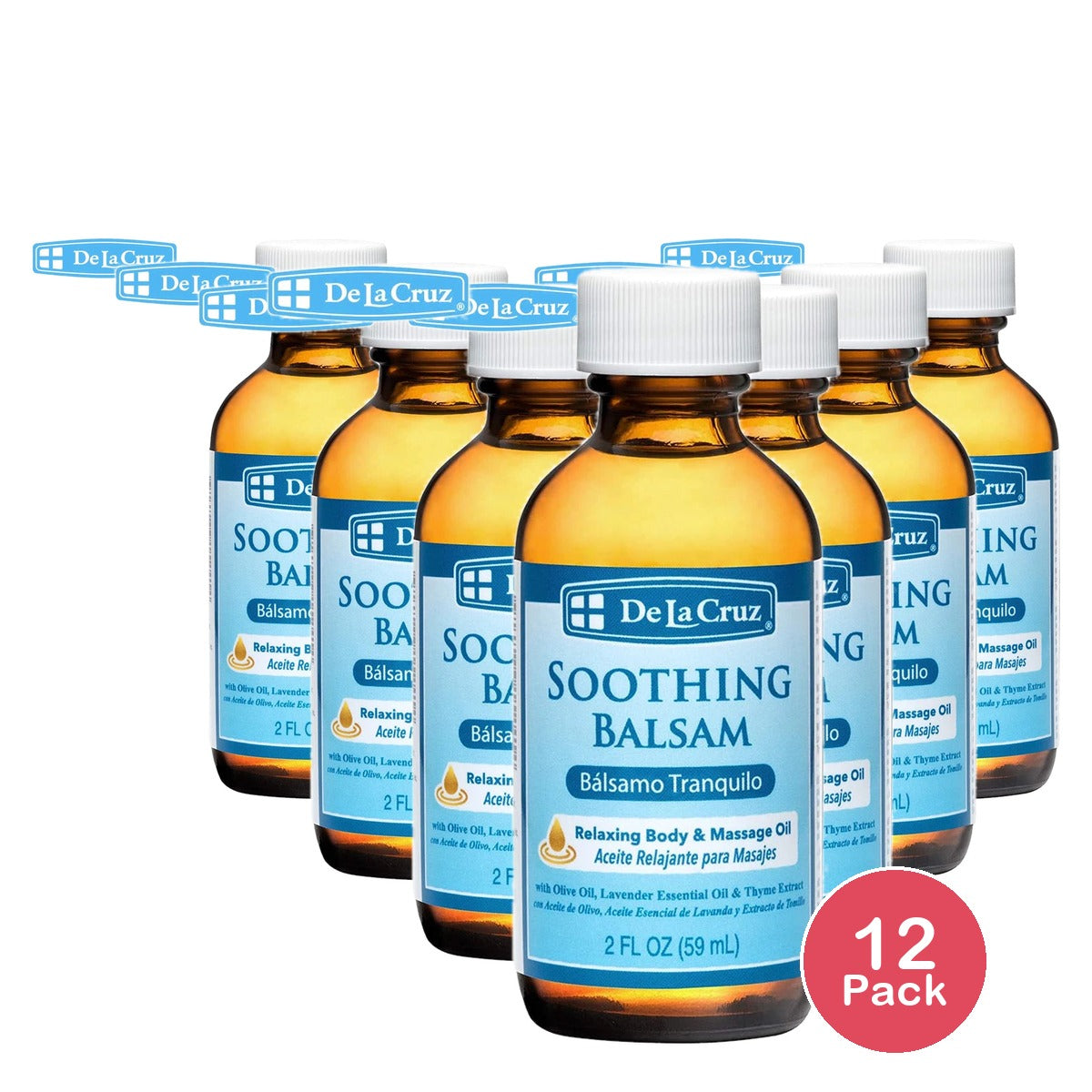 De La Cruz Soothing Balsam Massage Oil 2 fl oz (Pack of 12)