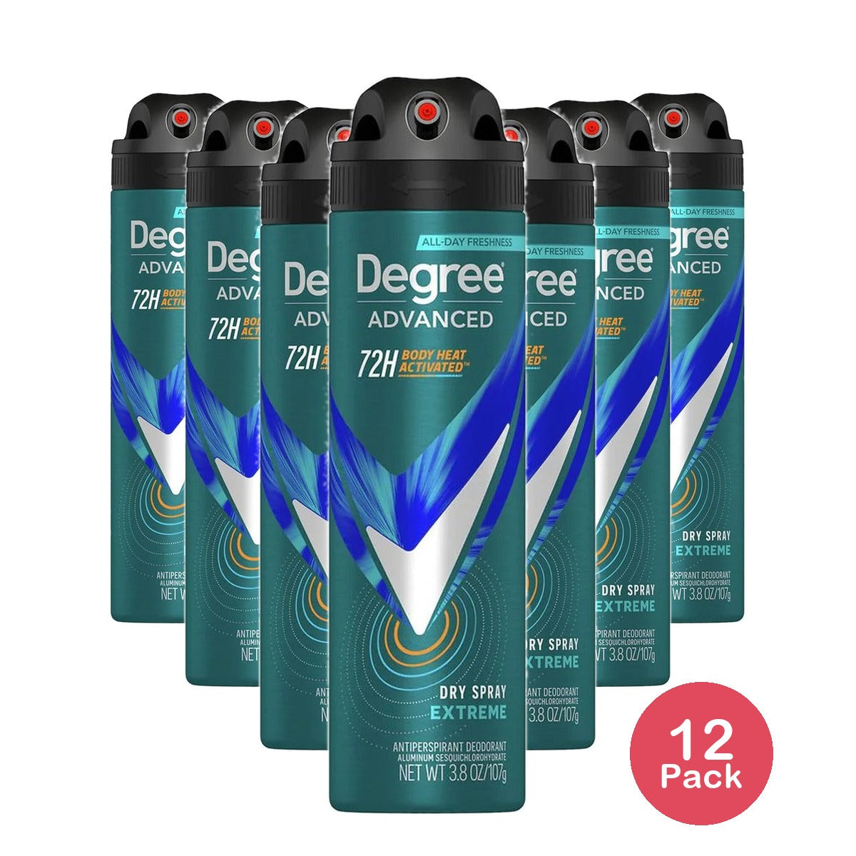Degree Advanced Long Lasting Antiperspirant Dry Spray Extreme 3.8 Oz (Pack of 12