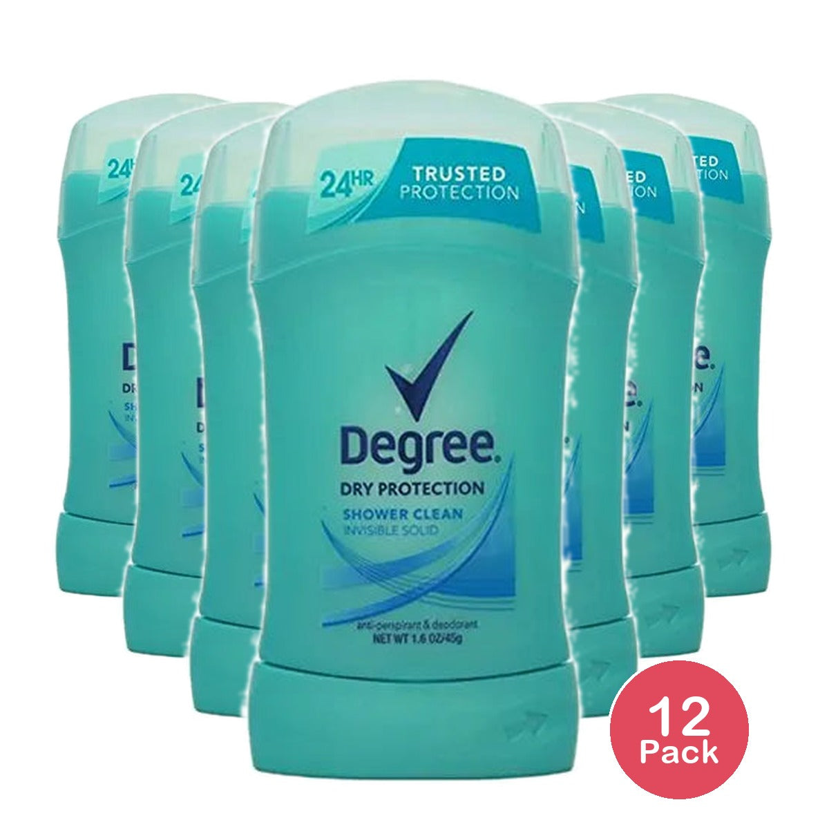 Degree Anti-Perspirant And Deodorant Invisible Solid For Women Shower Clean1.6Oz (Pack of 12)