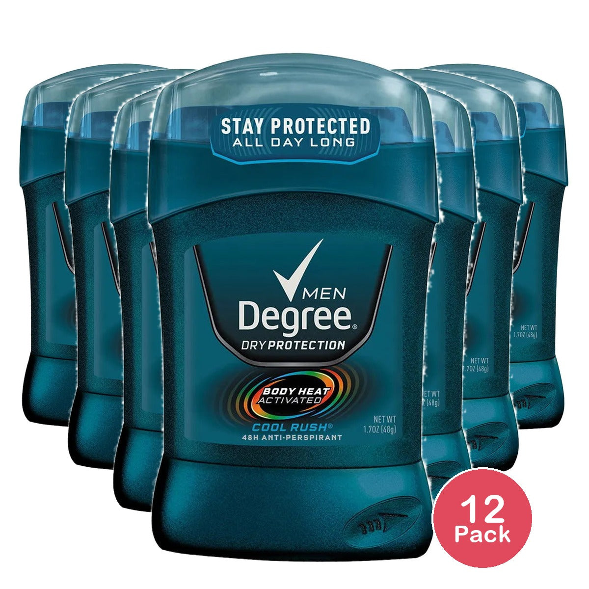 Degree Dry Protection Cool Rush Antiperspirant Deodorant for Men 1.7Oz (Pack of 12)