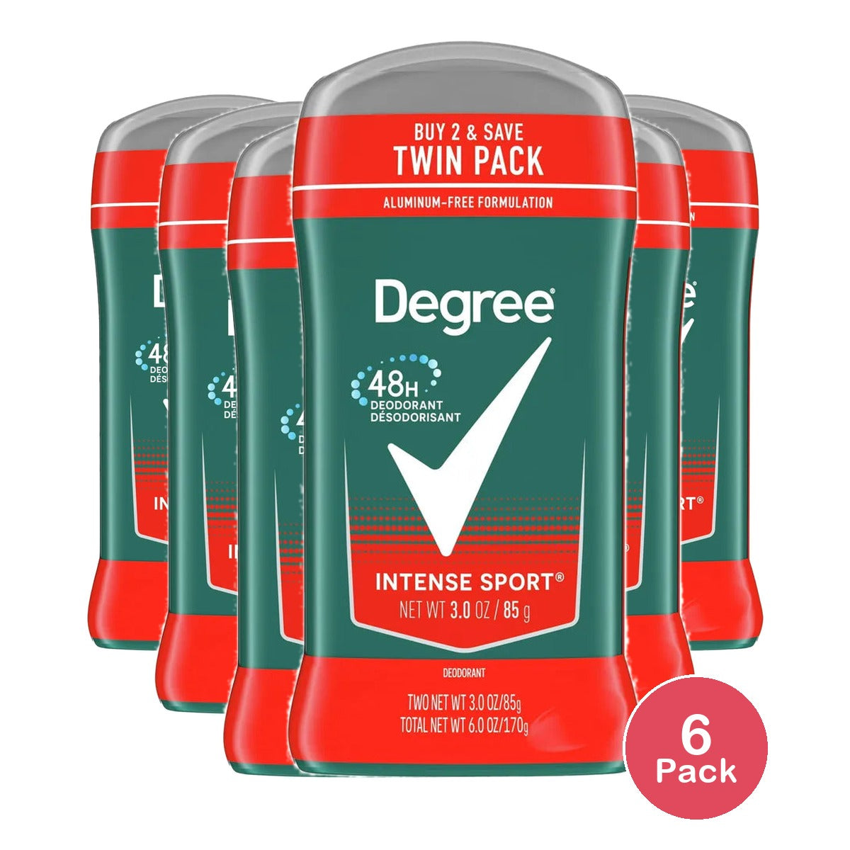 Degree Men Original Deodorant 48-Hour Odor ProteEaion Twin Pack 3Oz (Pack of 6)