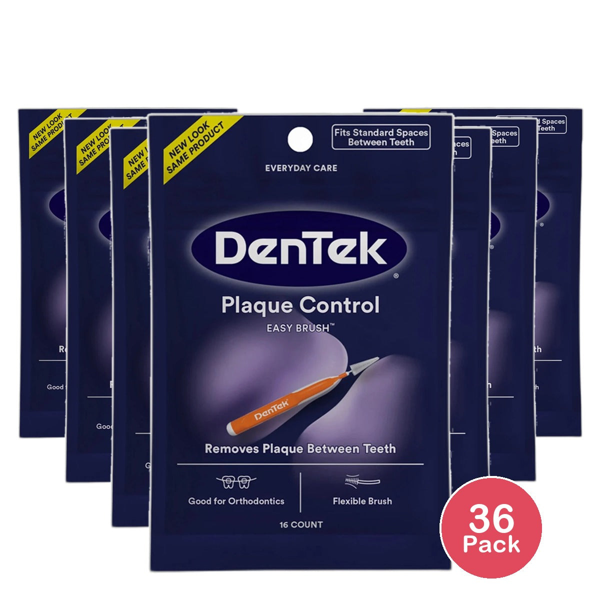 Dentek Easy Brush Cleaners For Plaque 1.28oz (Pack of 36)