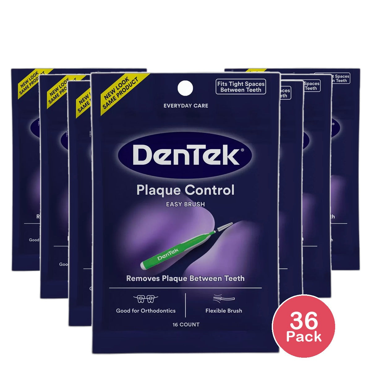 DenTek Easy Brush Interdental Cleaner Extra Tight Advanced Fluoride Coating Size 16 2.4Oz (Pack of 36)