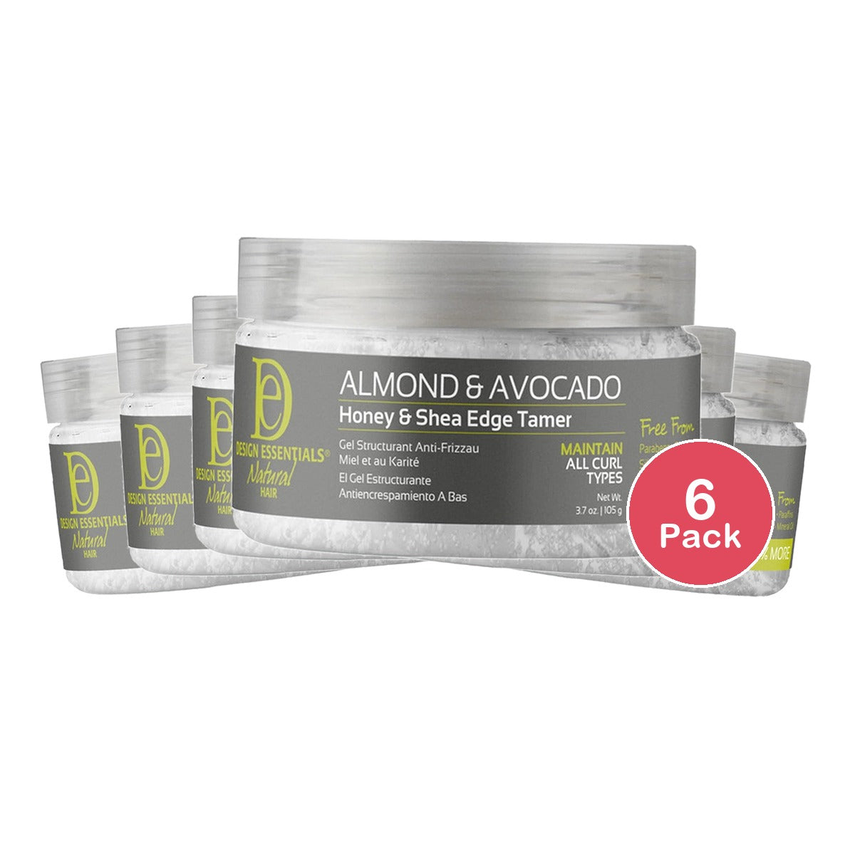 Design Essential Almond & Avocado Edge Tamer 3.7 Oz Hair Styling (Pack of 12)
