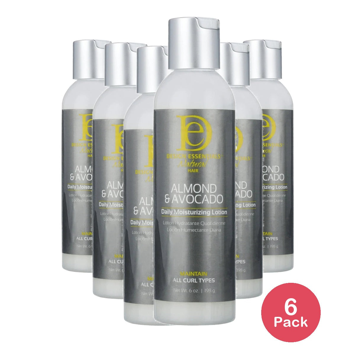 Design Essentials Almond Avocado Daily Moisture Lotion 6 oz. Curly Hair (Pack of 12)