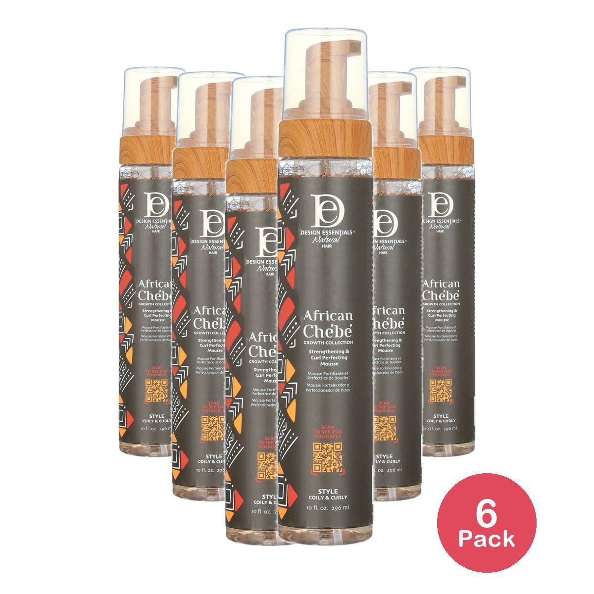 Design Essentials Chebe Strengthening & Curl Perfecting Mousse 10oz. Curly Hair (Pack of 12)