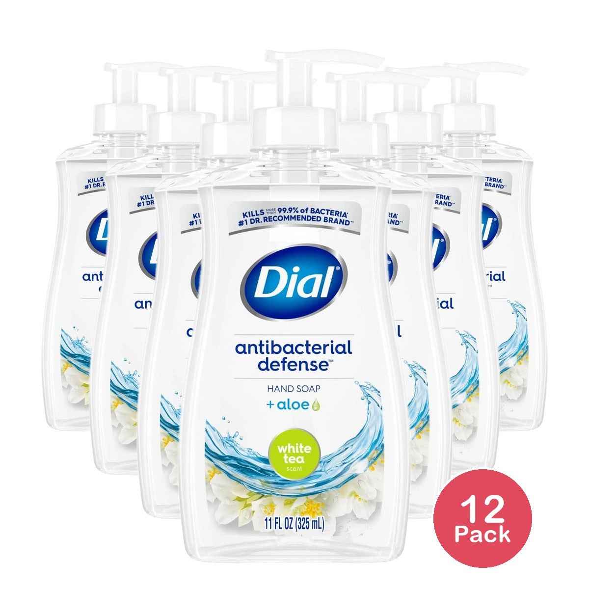 Dial Antibacterial Liquid Hand Soap White Tea 11 fl Oz (Pack of 12)