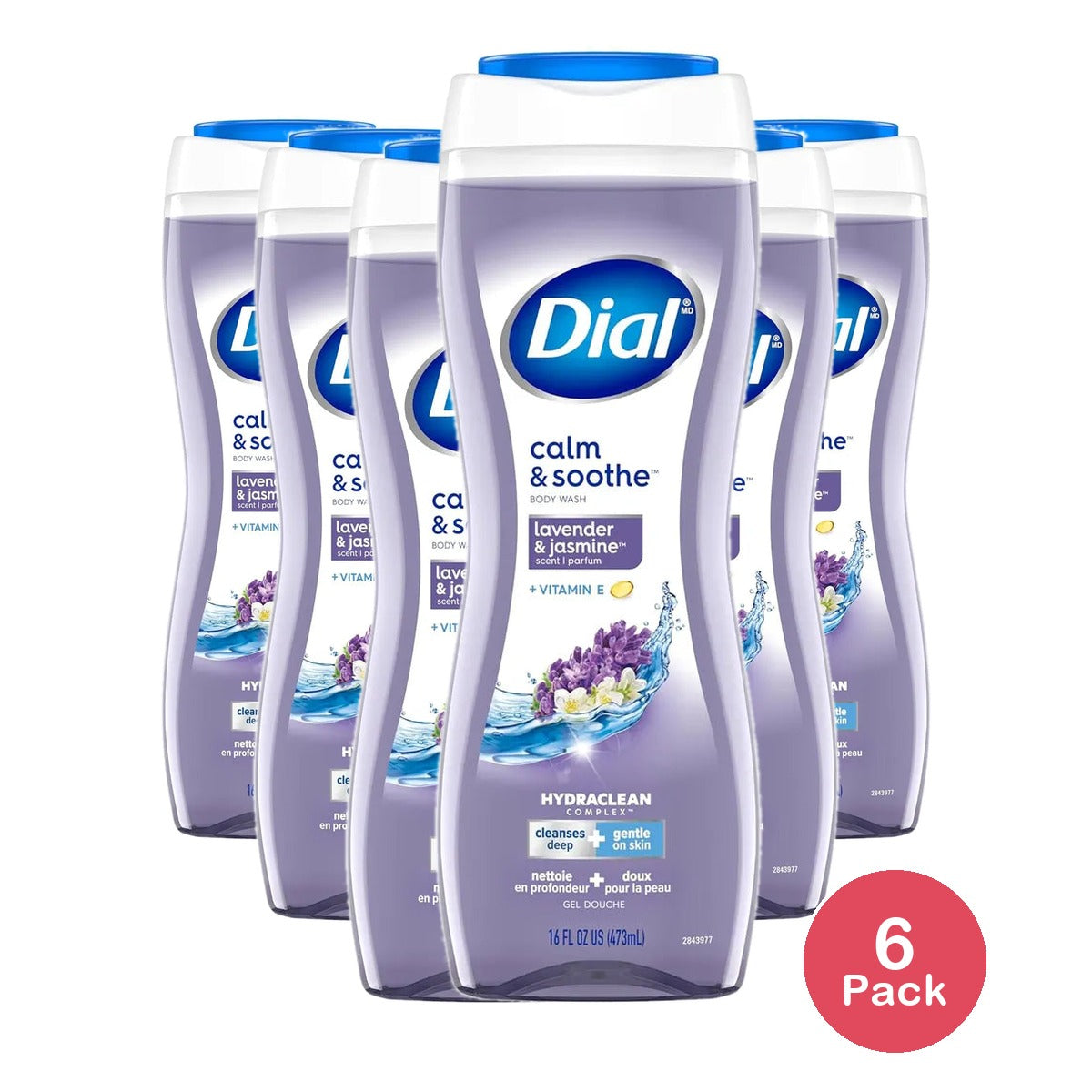 Dial Lavender and Twilight Jasmine Hydrating Body Wash 16Oz (Pack of 6)