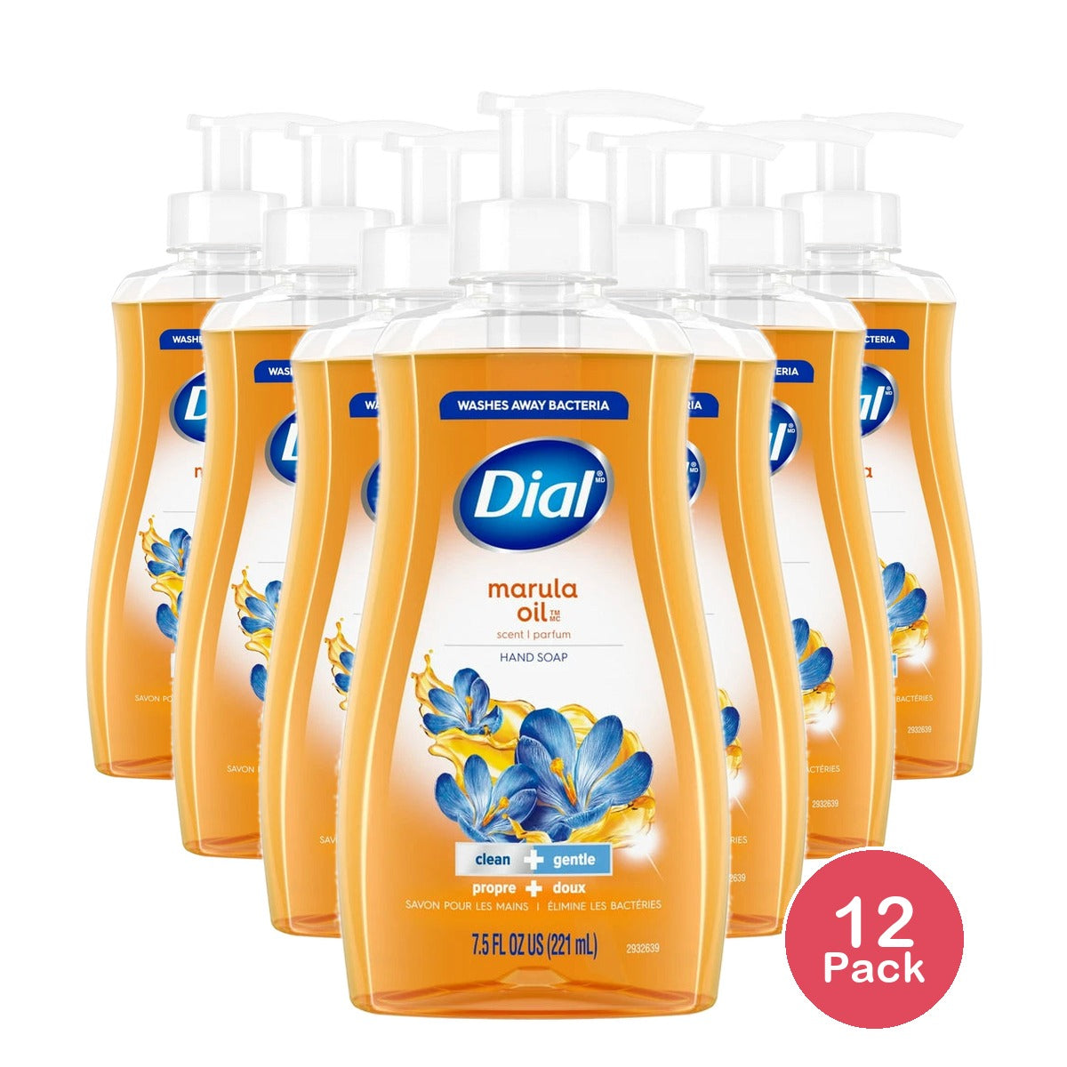Dial Liquid Hand Soap Marula Oil 7.5 fl Oz (Pack of 12)