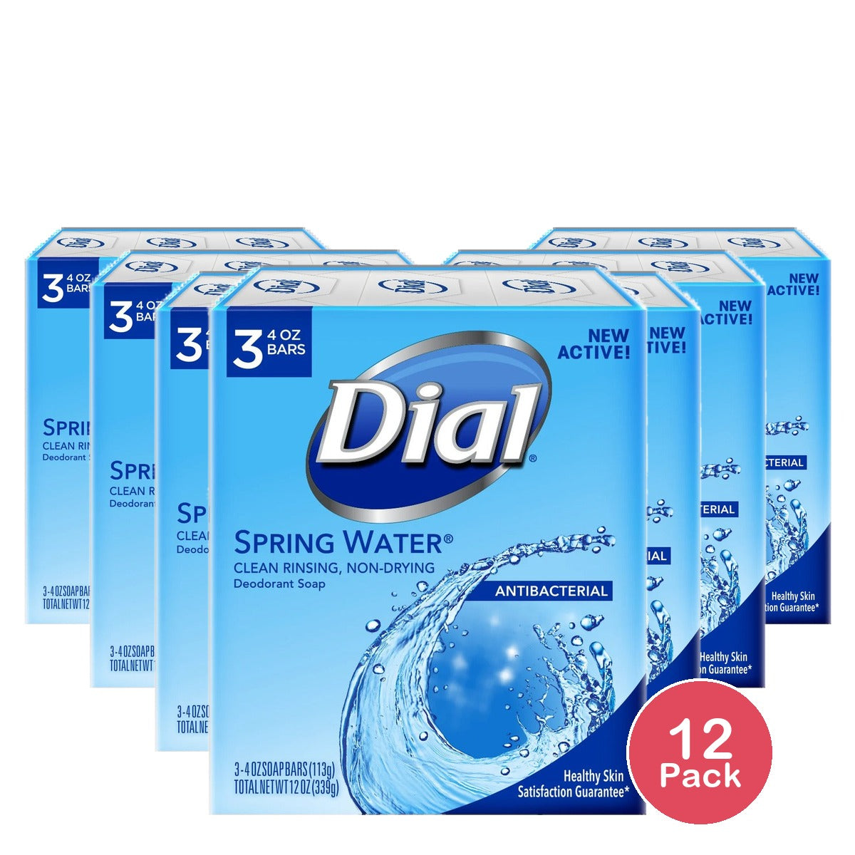 Dial Refresh & Renew Spring Water Bar Soap 4 Oz (Pack of 12)