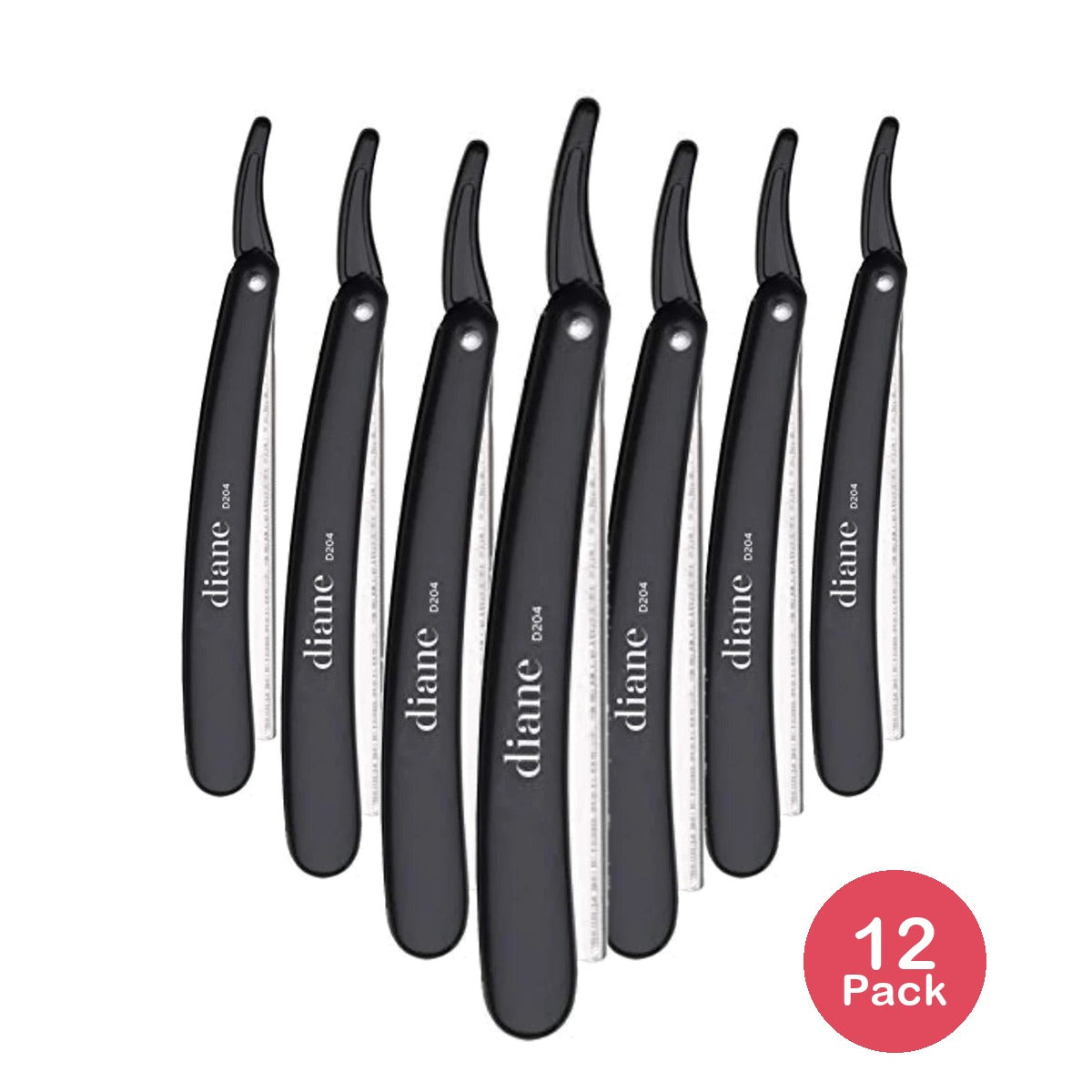 Diane Classic Straight Razor Included 2 Blades - Black D204 (Pack of 12)