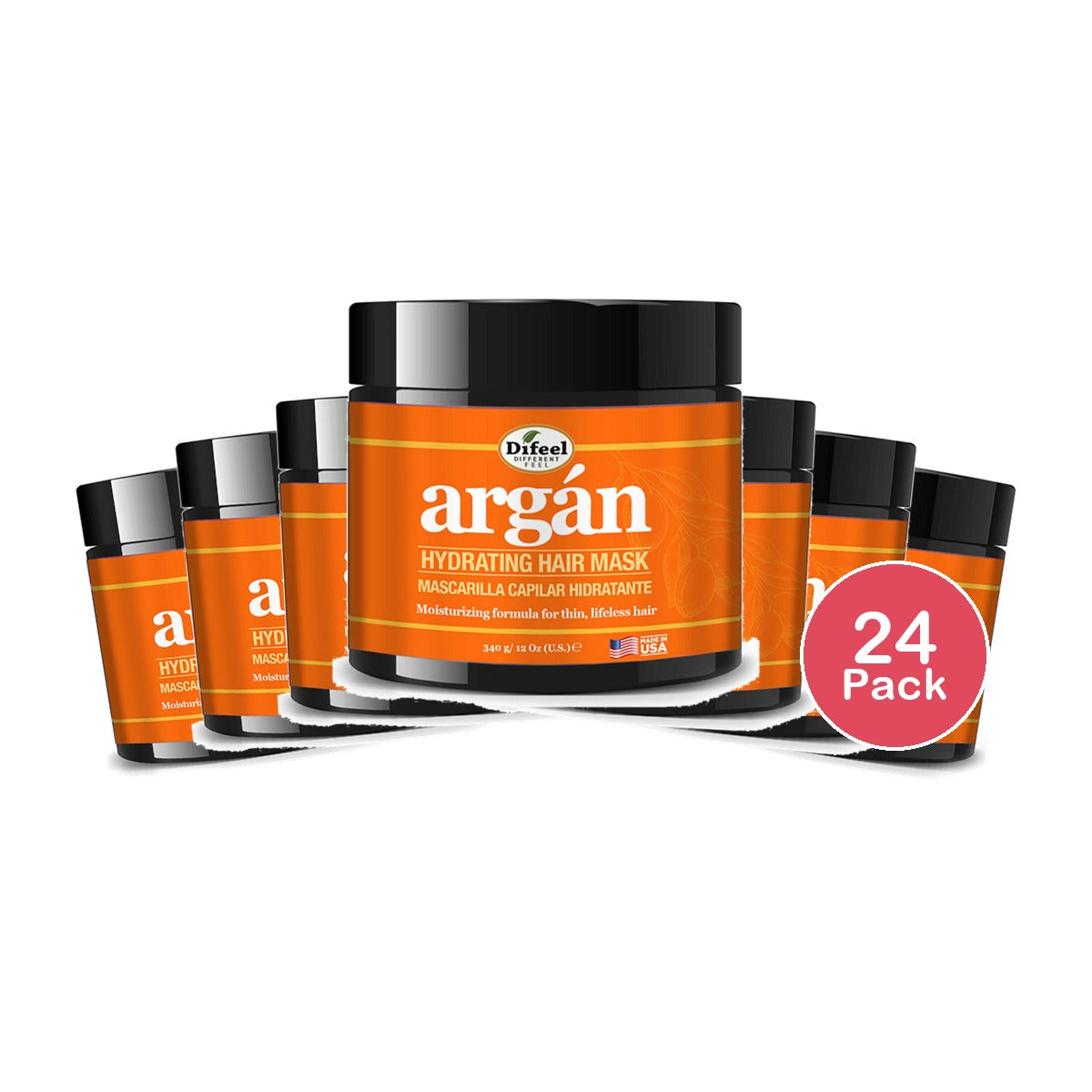Difeel Argan Hydrating Hair Mask 12 Oz (Pack of 24)