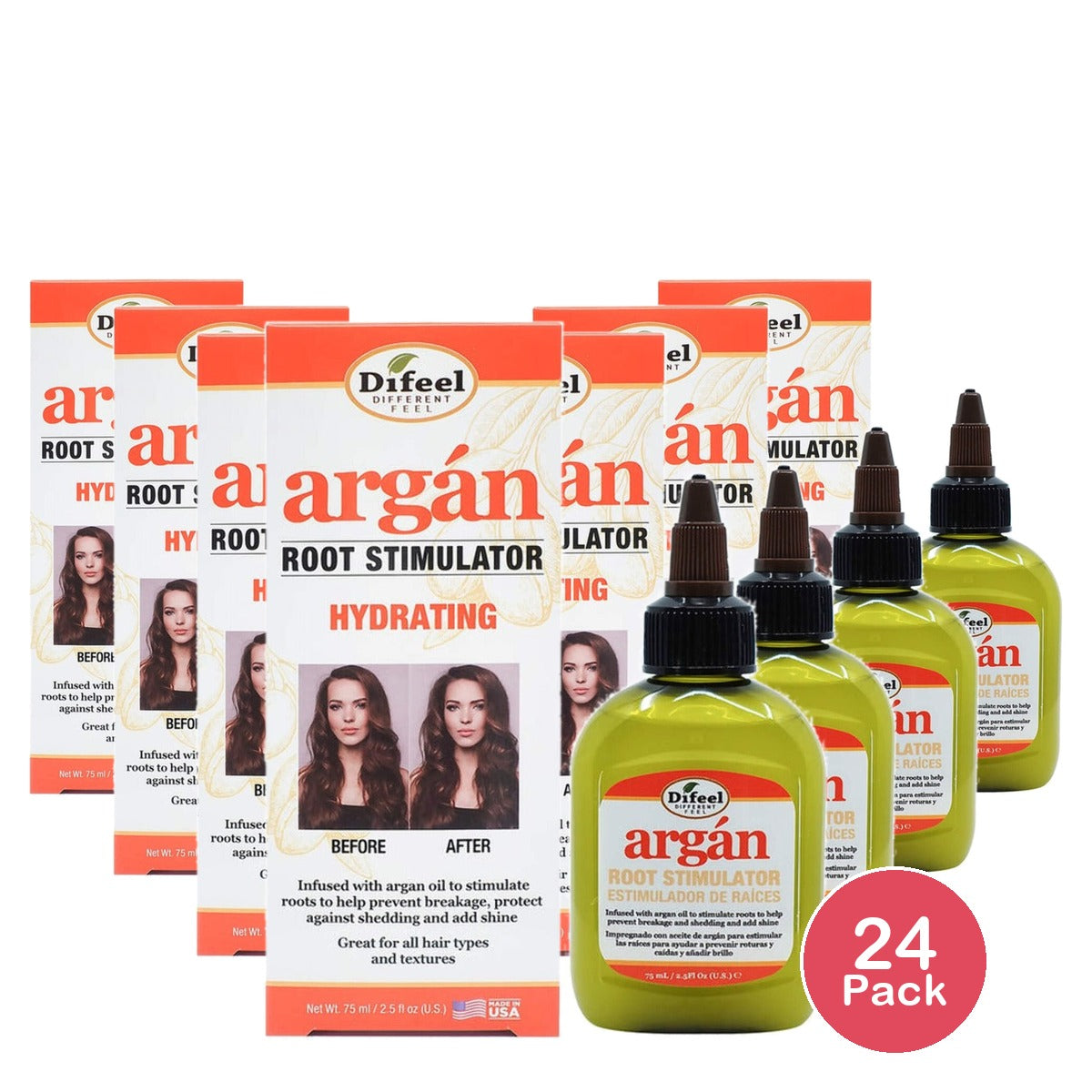 Difeel Argan Hydrating Root Stimulator 7.78 Oz (Pack of 24)